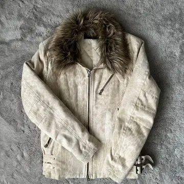 Tornado Mart 퍼 달린 가죽 라이더 자켓