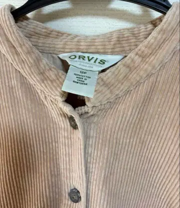ORVIS 핑크 베이지 밴드 카라 코듀로이 루즈핏 원피스