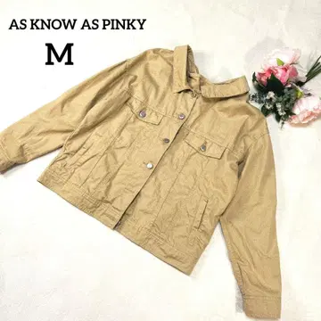 아즈노아즈 데님 자켓 M 베이지 긴팔 가슴 포켓 등 트임 047