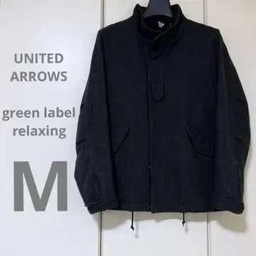 숏 모즈 코트 M 그레이 그린라벨 릴랙싱