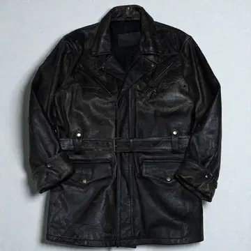 블랙 가죽 라이더 자켓