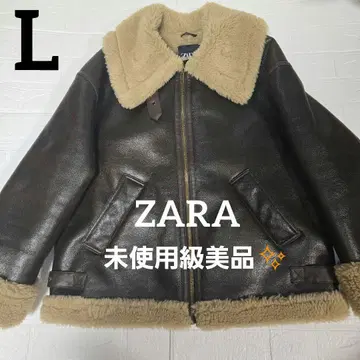 [ 미사용급 ] ZARA 더블 페이스 무스탕 보아 바이커 자켓
