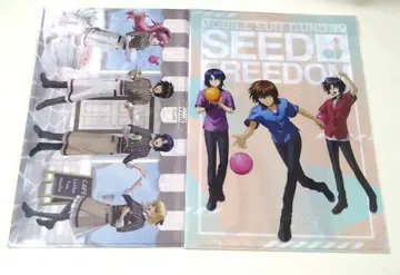 건담 SEED 라운드 원 콜라보 카페 클리어 파일 세트