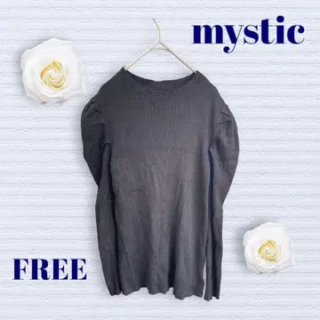 미스틱 긴팔 니트 하이넥 어깨 조임 블랙 오피스 캐주얼