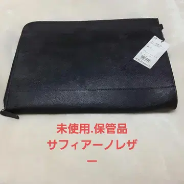 미사용 택 포함 보관품 정가 14,190엔 블랙 가죽 클러치백