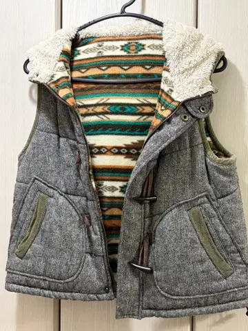 니콜 플리스 울 혼방 다운 베스트