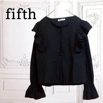 피프스 [fifth] 프릴 블라우스 V넥 [F] 블랙/블랙 코튼