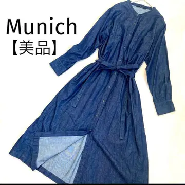 새상품급 Munich 뮤닉 데님 셔츠 드레스 롱 원피스 벨트