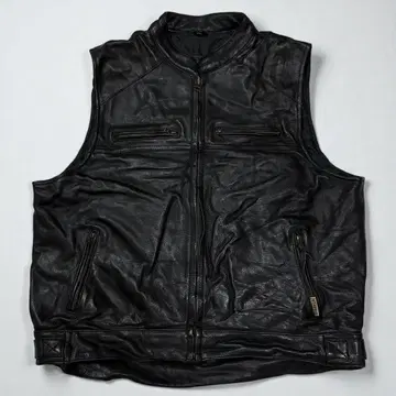 [ USA제 ] MILWAUKEE 가죽 베스트 가죽 블랙 4XL 사이즈