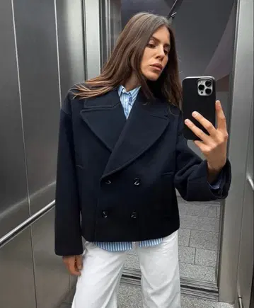 [ 새상품급 ] ZARA 소프트 크롭 더블 브레스코트