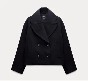 [ 새상품급 ] ZARA 소프트 크롭 더블 브레스코트 네이비