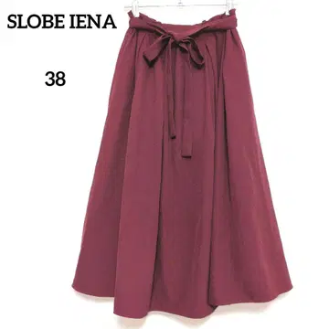 슬로브 이에나 버건디 플레어 롱 스커트 허리밴딩 38