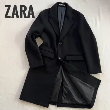 ZARA 자라 롱 체스터 코트 블랙 M