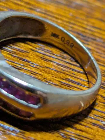 0.99 금 보라색 보석 반지