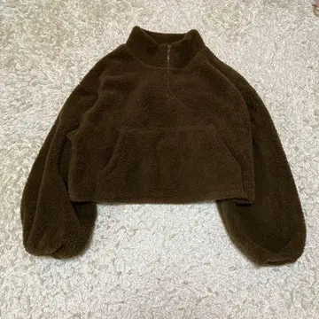 브라운 M 하프 지퍼 플리스 자켓