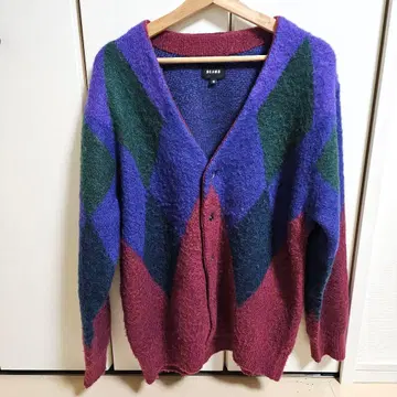 빔즈 아가일 샤기 가디건