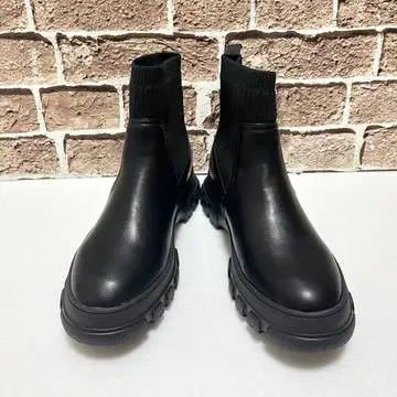 ORiental TRaffic 통굽 삭스 부츠 블랙 스트레치 L 사이즈