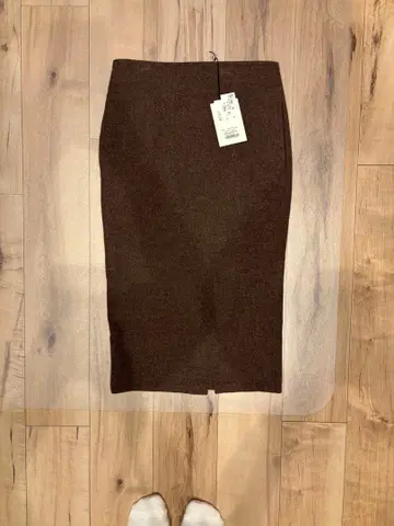 택 포함 새상품 매디슨 블루 울 수수료 타이트 스커트 롱 브라운 00