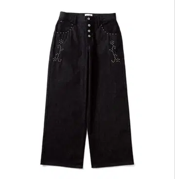 BADWAY Classic Studs Denim Pants BLACK M