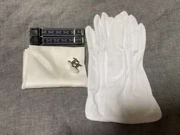 윙카라 셔츠 치프 커프스 장갑 암밴드 신랑 잡화 세트