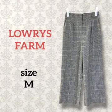 로리즈팜 [ M ] 하이웨스트 체크 와이드 앵클 팬츠 허리밴딩