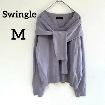 [ 스윙 ] 니트 라벤더 M 페이크 레이어드 디자인 상의 가을/겨울