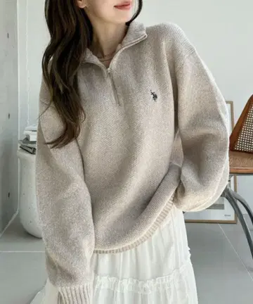 U.S. POLO ASSN./유에스폴로어슨 하프 지퍼 니트