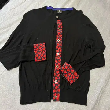 폴스미스 인기 블랙 니트 가디건 하트 무늬