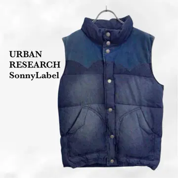 어반 리서치 서니 라벨 다운 베스트 [M] 데님 블루 페더 혼방