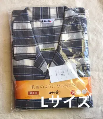 일본 장인 남성용 파자마 일본제 반슈오리 면담요 면 100% L 사이즈