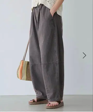 studioclip 배럴 데님 팬츠 브라운 프리 사이즈