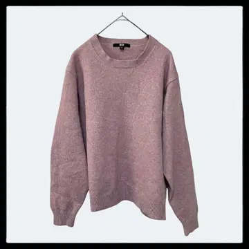 1980 유니클로 [ XL ] 프리미엄 라무 크루넥 스웨터 더스티 핑크