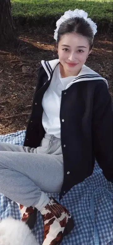 Bibiy 미사용 새상품 택 포함 네이비 세일러 카라 자켓