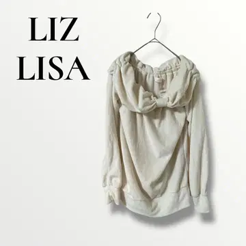 LIZ LISA 리즈리사 오픈 숄더 앞 리본 긴팔 니트 화이트