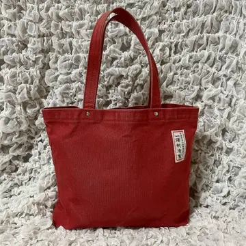 이치자와 캔버스제 빨간색 토트백