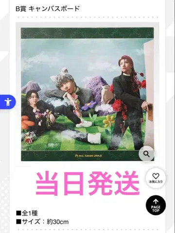 Mrs. GREEN APPLE 1번 복권 B상 캔버스 보드