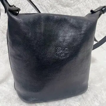 IL BISONTE 버킷백 숄더 가죽 주름 가죽 블랙