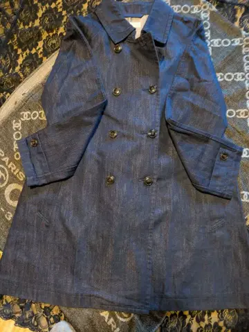 Golden Bear 데님 인디고 블루 트렌치코트