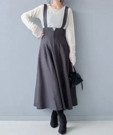 Rejoule 프론트 지퍼 하이웨스트 점프 스커트 그레이 프리 사이즈