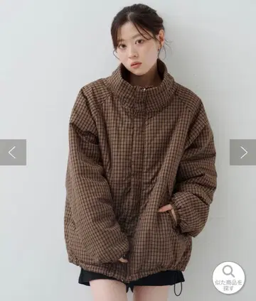 Kastane 체크 충전솜 리버서블 아우터 M 사이즈