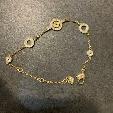 새상품급 Swarovski 스와로브스키 팔찌 골드 큐빅