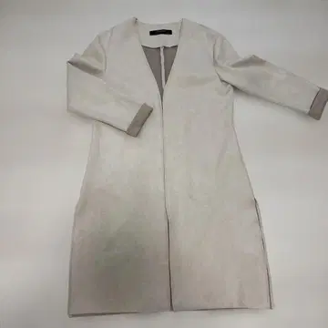 ZARA BASIC 심플 노카라 코트 백 스킨 풍 빅 M