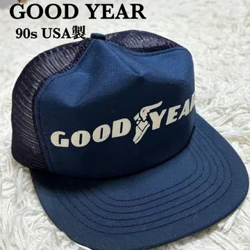 90s GOOD YEAR USA 트래커 캡 네이비