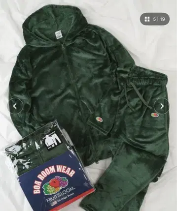 프룻 오브 더 룸 보아 플리스 룸웨어 상하의 세트 여성용 M