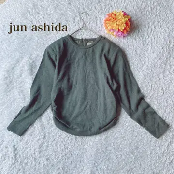 준 아시다 그린 긴팔 상의 양 겨드랑이 개더 개성적