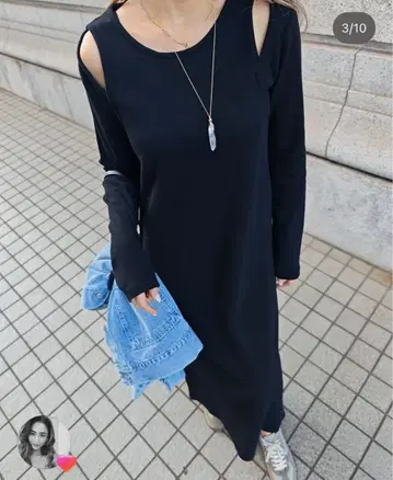 블랙 롱 원피스 오픈 숄더 디자인 에스트레저