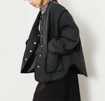 SENSE OF PLACE 어반 리서치 퀼팅 숏코트 블랙