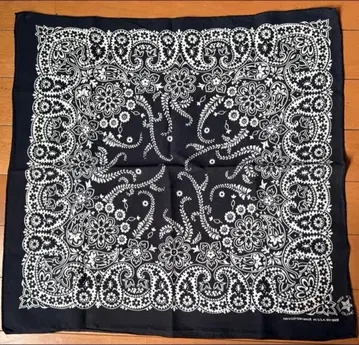 레어 80s 빈티지 반다나 블랙