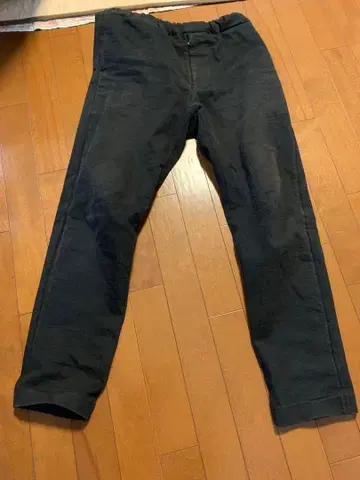 AURALEE 블랙 코튼 팬츠