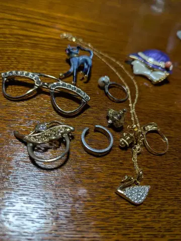 스완 목걸이와 반지 세트